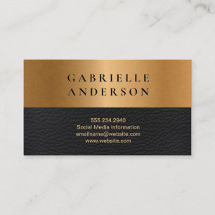 Läder Golden Metallic Färg Block Visitkort