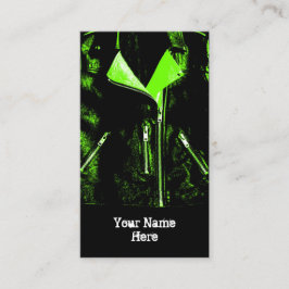 Läder Jacka Grönt affärskort svart porträtt Visitkort