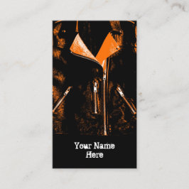 Läder Jacka Orange affärskort svart porträtt Visitkort