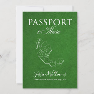 Läder Mexiko Pass Reservera Datum Inbjudningar