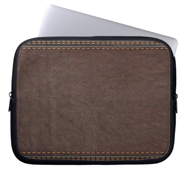 Läder Neoprene Laptop sleeve 10 tum (Framsidan)