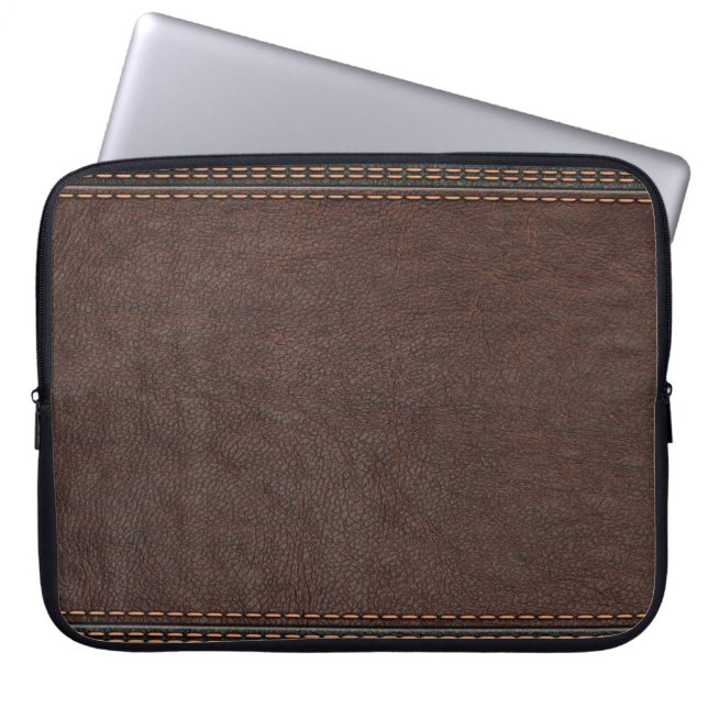 Läder Neoprene Laptop sleeve 15 tum (Framsidan)