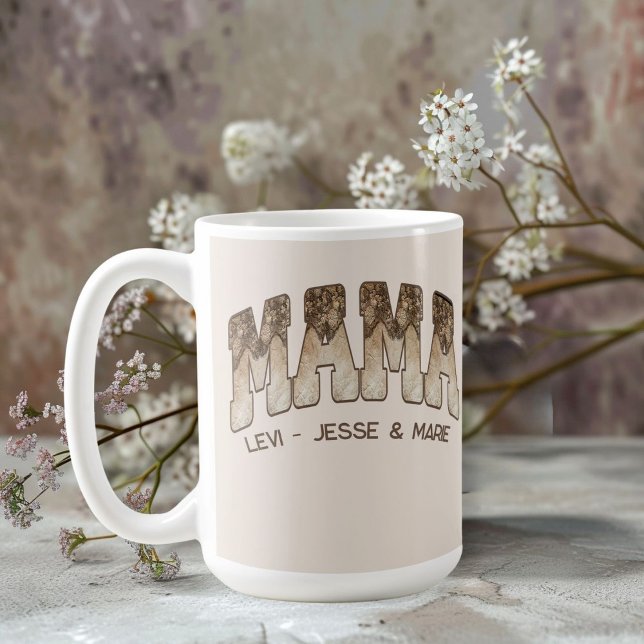 Läder n'Snöre Land Varsity Stil Mamma Kaffemugg (Skapare uppladdad)