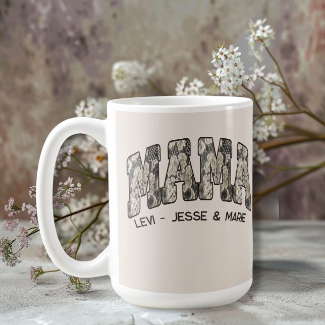 Läder n'Snöre Land Varsity Stil Mamma Kaffemugg (Skapare uppladdad)