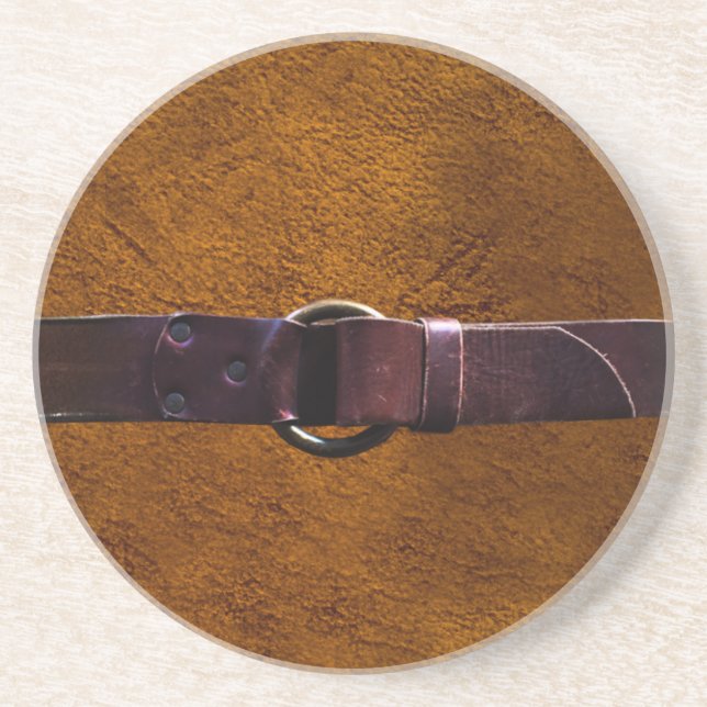 Läder och Bälte Brown Sandstone Underlägg Sandsten (Framsidan)