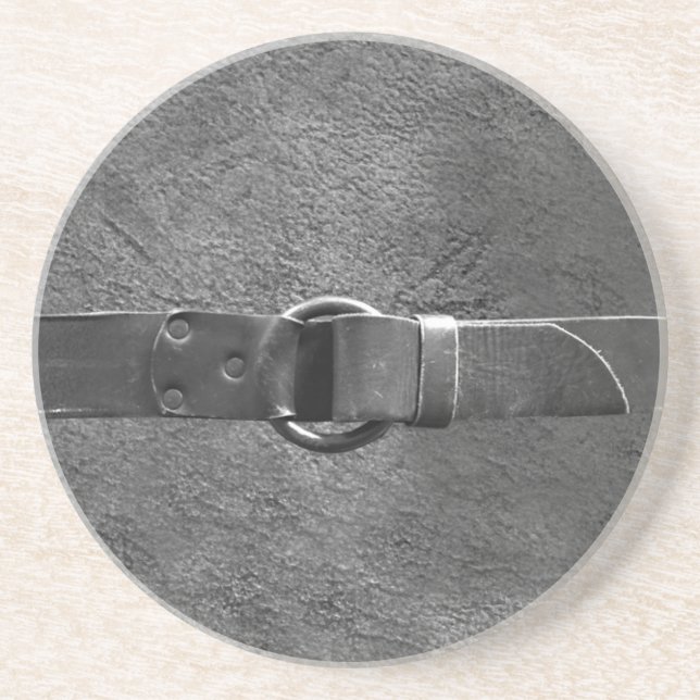 Läder- och bältes Silverfärgade Sandstens Coaster Underlägg Sandsten (Framsidan)