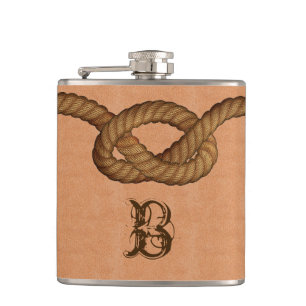 Läder och beställnings- Monogrammed flaska för Fickplunta