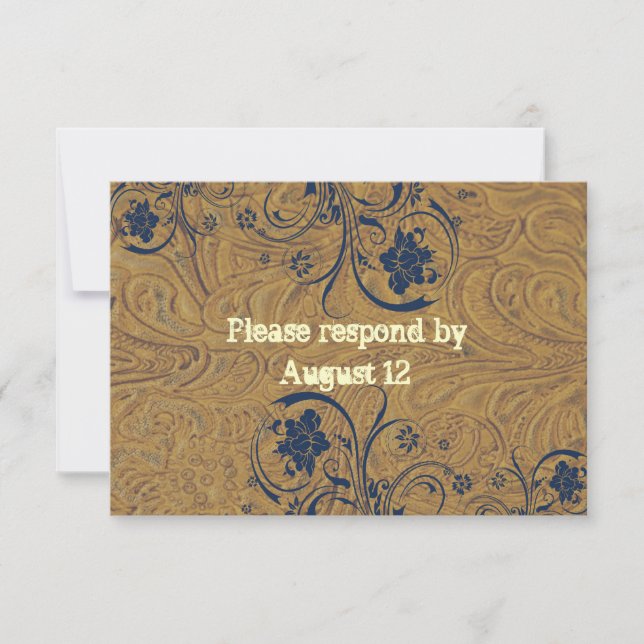 Läder och Snöre Bröllop OSA med kuvert (Framsida)