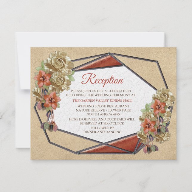 Läder och suede Struktur Art Reception Inbjudningar (Framsida)