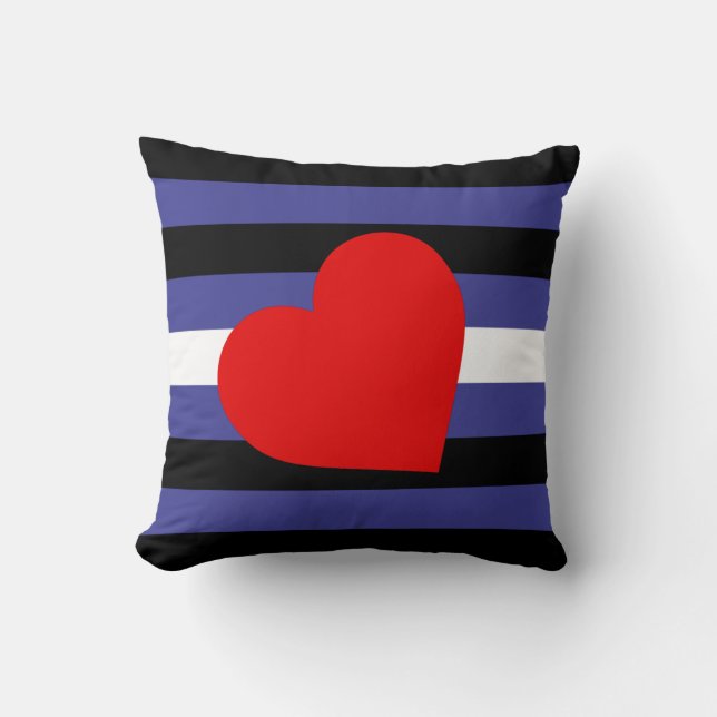Läder Pride Flagga och Hjärta Kudde (Framsida)