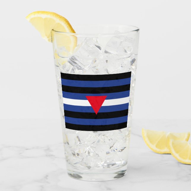 Läder Queer Pride Flagga Glaskopp (Framsida Ice)