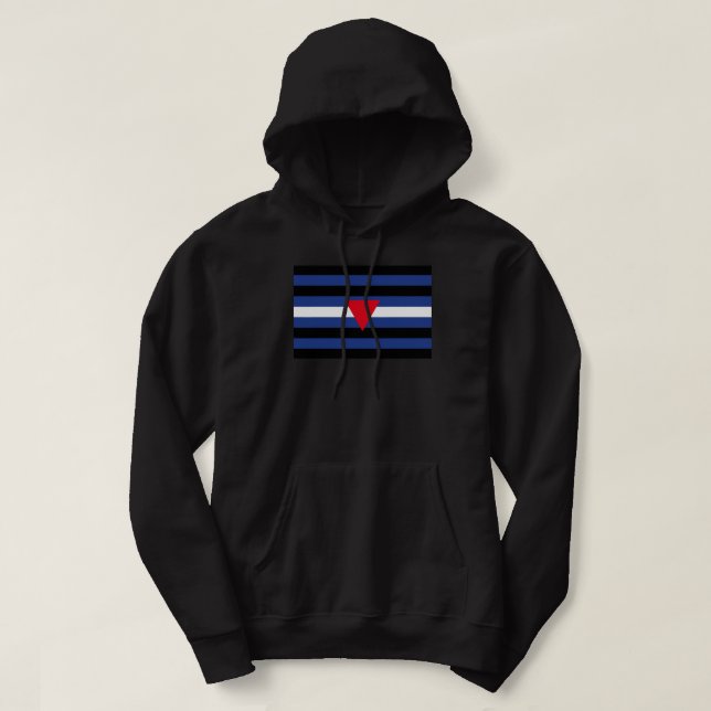Läder Queer Pride Flagga Hoodie (Design framsida)