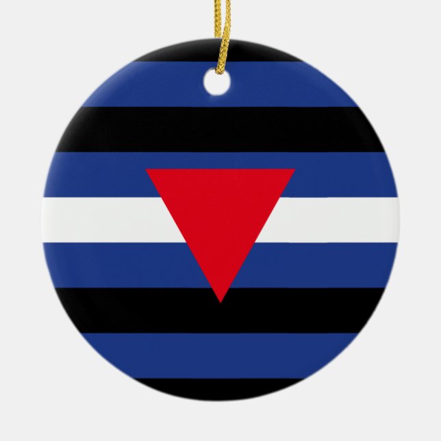 Läder Queer Pride Flagga Julgransprydnad Keramik (Framsidan)