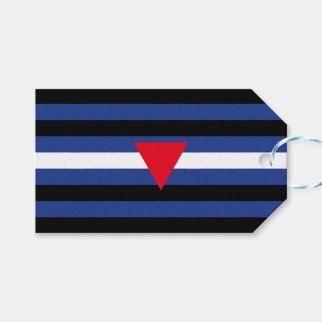 Läder Queer Pride Flagga Presentetikett (Framsidan (Horisontell))
