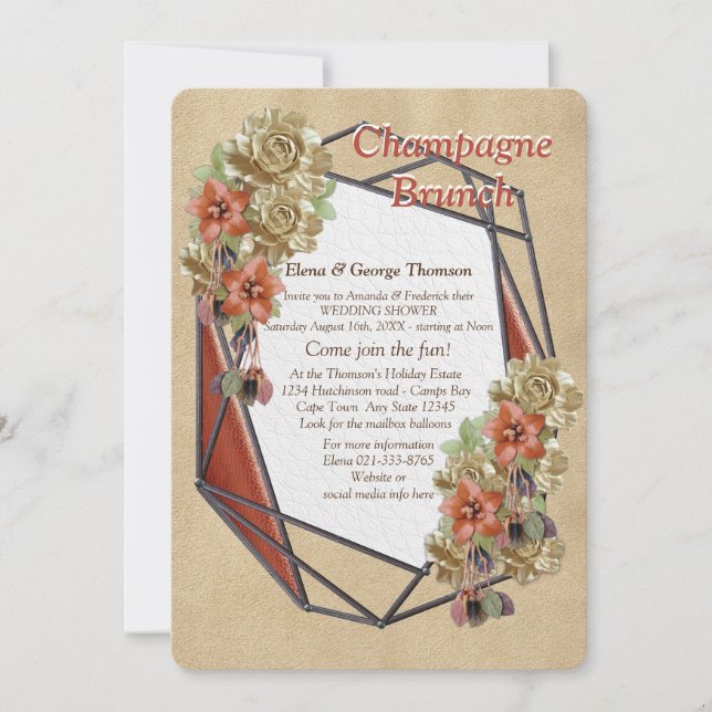 Läder & Sämishand Textur Konst Bröllopsdusch Inbjudningar (Framsida)