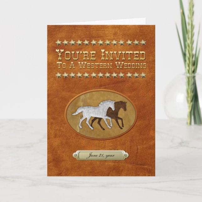 Läder & snöre inbjudan (Framsida)