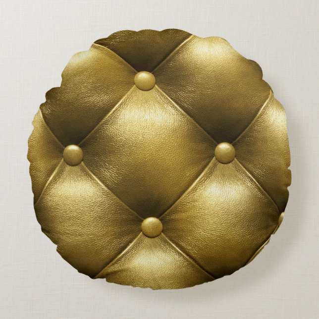 Läder Soffa Elegance: Luxuriöst obolsteri. Rund Kudde (Framsidan)