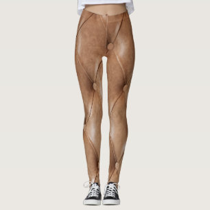 Läder Soffa: Texturerad bakgrund Leggings