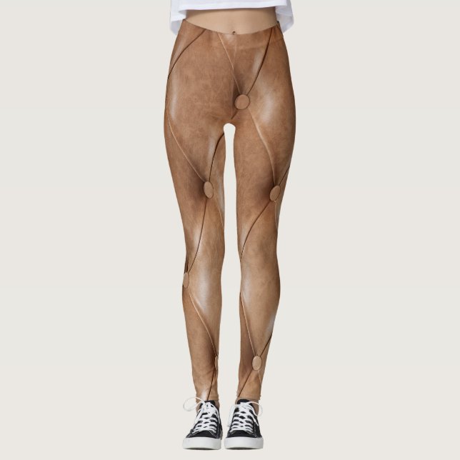 Läder Soffa: Texturerad bakgrund Leggings (Framsida)