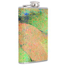 Läder stil skrynklad och grönt av orange som bärs fickplunta