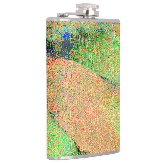 Läder stil skrynklad och grönt av orange som bärs  fickplunta (Höger)