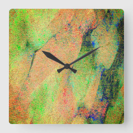 Läder stil skrynklad och orange av grönt som bärs fyrkantig klocka