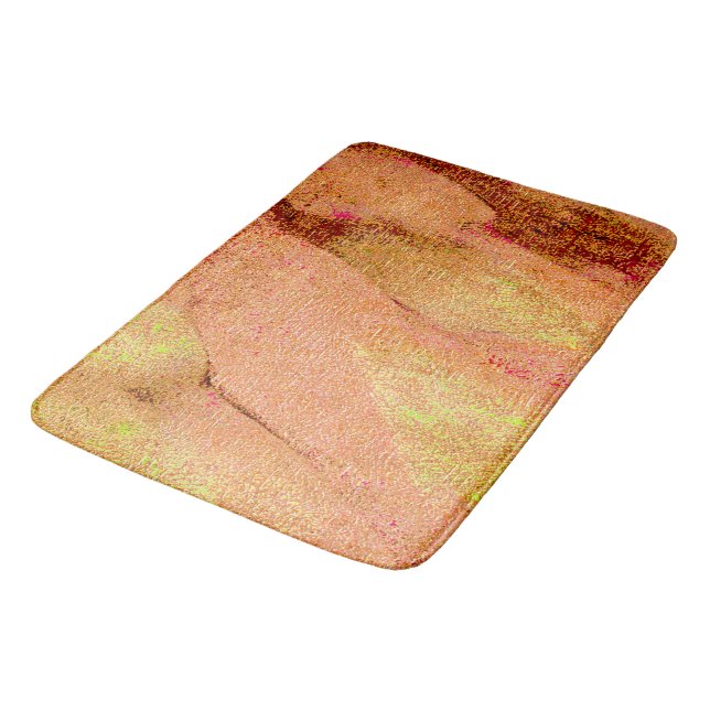 Läder stil skrynklat med slipen färg, lax badrumsmatta (Vinklad)