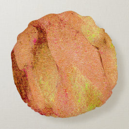 Läder stil skrynklat med slipen färg, lax rund kudde