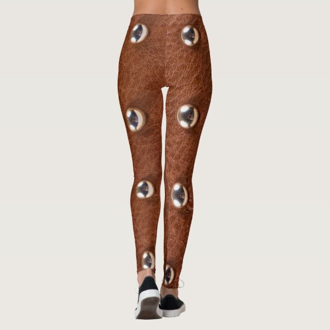 läder struktur mönster leggings (Baksida)