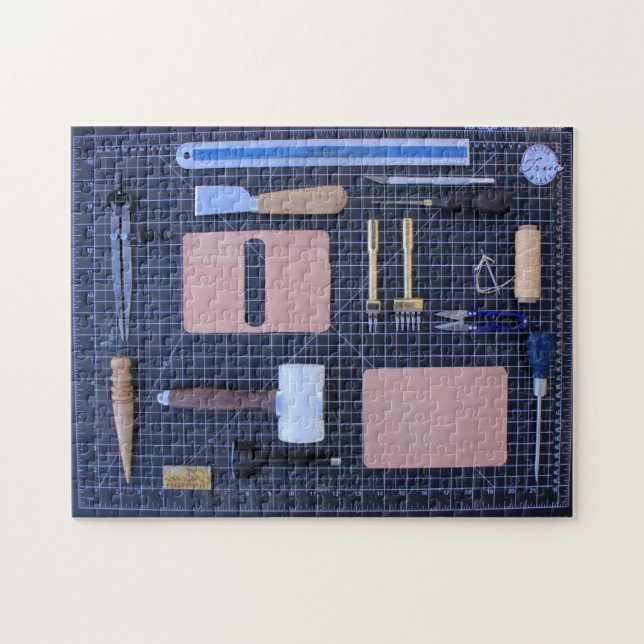 Läderarbetspaket Verktyg - 11 x 14 - 252 bildpunkt Pussel (Horisontell)