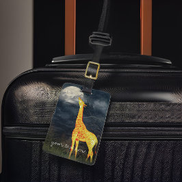 Läderband av Giraffe och Måne Anpassningsbar Lugga Bagagebricka