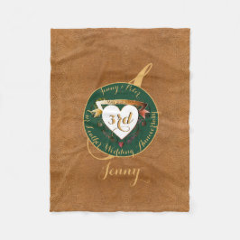 Läderbild för 3:e Bröllop-årsdagen Fleecefilt