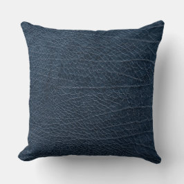 Läderblått Tartan Fabric Crokodile Skin Kudde