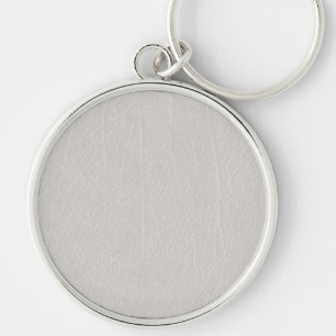 Läderblått Tartan Fabric Crokodile Skin Rund Silverfärgad Nyckelring