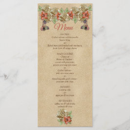 Läderblommor på Cream Suede Menu Meny