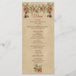 Läderblommor på Cream Suede Menu Meny
