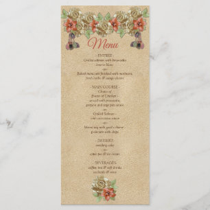 Läderblommor på Cream Suede Menu Meny