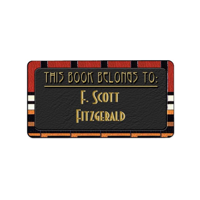 Läderdeco (bokplatta för Personlig) Adressetikett (Framsidan)