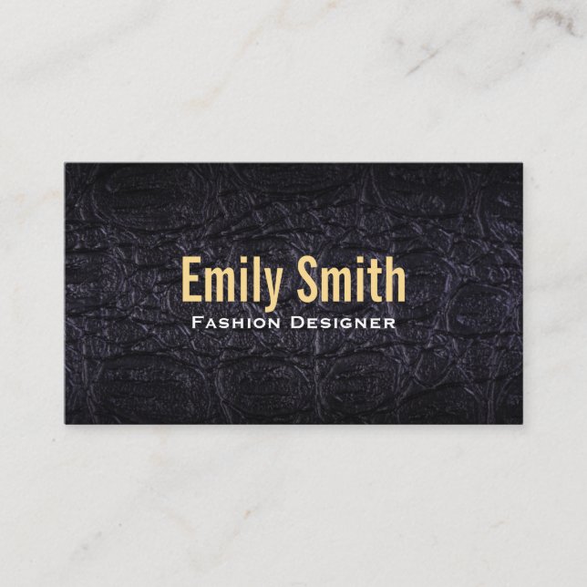 Läderfaux (krokodil) visitkort (Framsida)