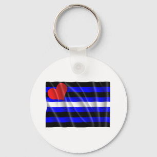 LÄDERFLAGGA VÅGIGT NYCKELRING