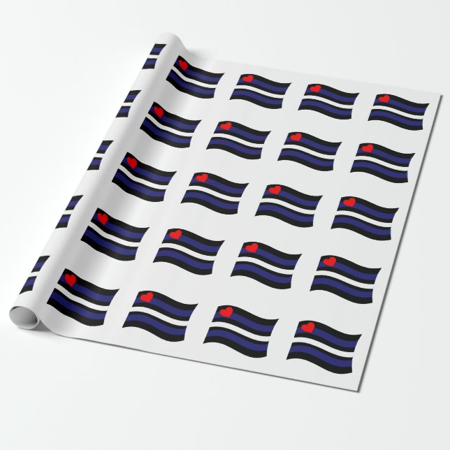 LÄDERFLAGGAN VÄVANDE PRESENTPAPPER (Utrullad)