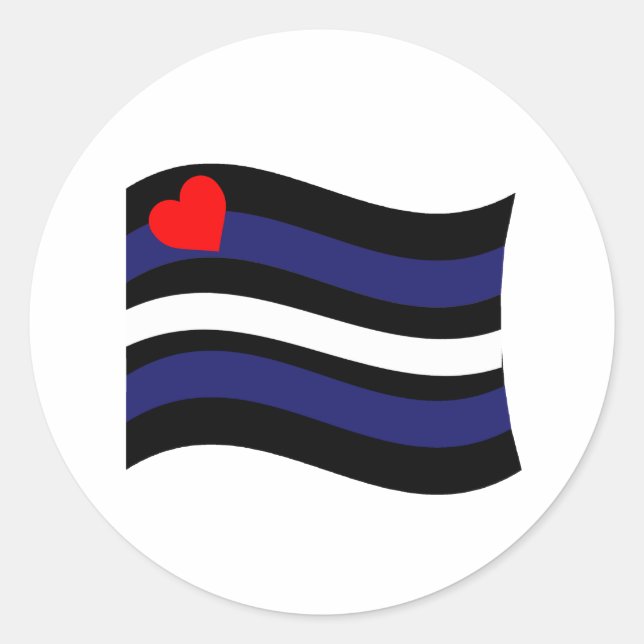 LÄDERFLAGGAN VÄVANDE RUNT KLISTERMÄRKE (Framsida)