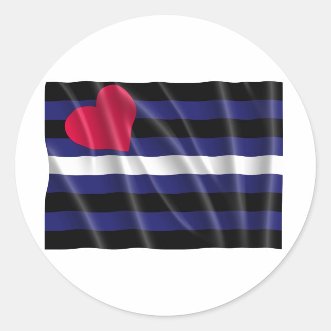 LÄDERFLAGGAN VÄVER RUNT KLISTERMÄRKE (Framsida)