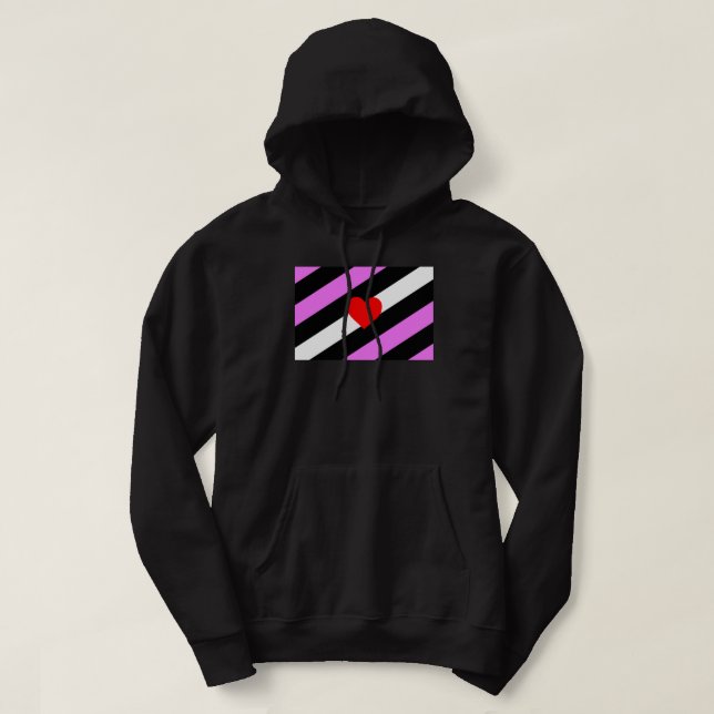 Läderflicka Pride Flagga Hoodie (Design framsida)