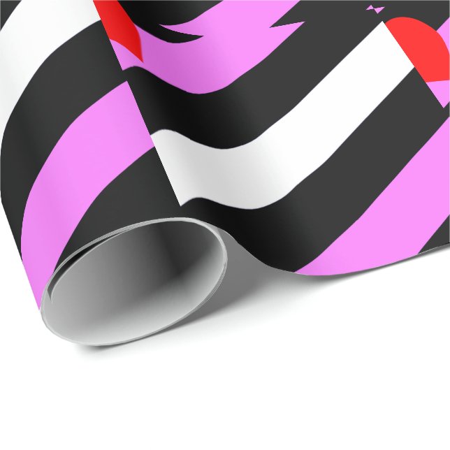 Läderflicka Pride Flagga Presentpapper (Rullad Hörn)