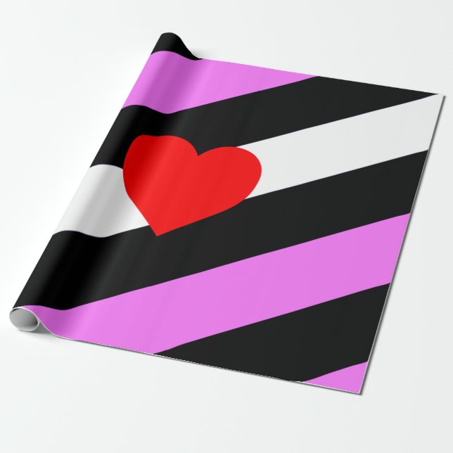 Läderflicka Pride Flagga Presentpapper (Utrullad)