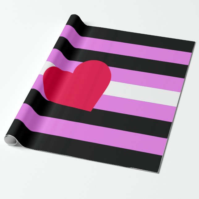 Läderflicka Pride Flagga Presentpapper (Utrullad)