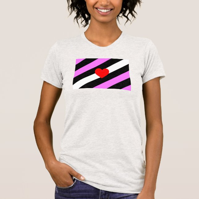 Läderflicka Pride Flagga T Shirt (Framsida)