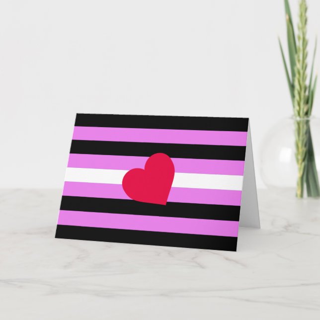 Läderflicka Prideflagga Helgkort (Framsida)