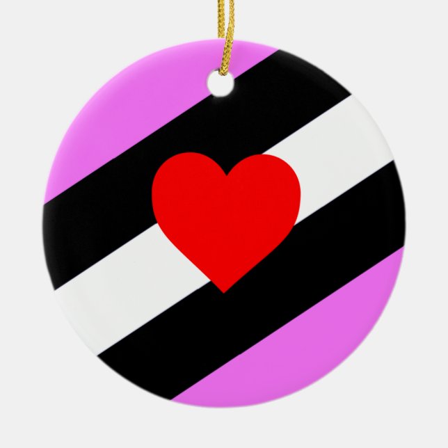 Läderflicka Prideflagga Julgransprydnad Keramik (Framsidan)